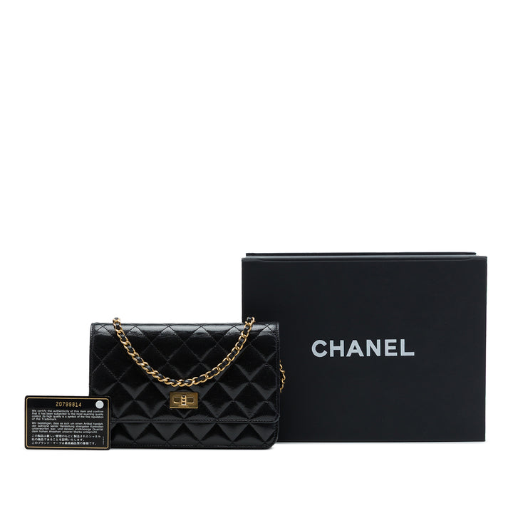 Matelassé vieilli Reissue 2.55 Wallet on Chain Cuir de veau Noir