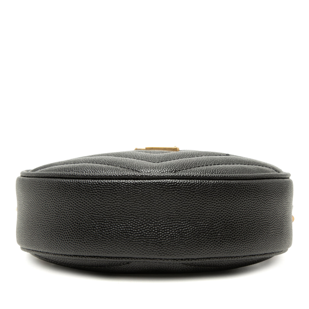 Saint Laurent Grain De Poudre Chevron Rond Vinyle Sac caméra
