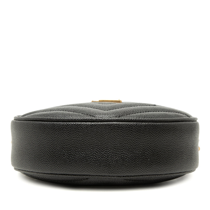 Saint Laurent Grain De Poudre Chevron Rond Vinyle Sac caméra