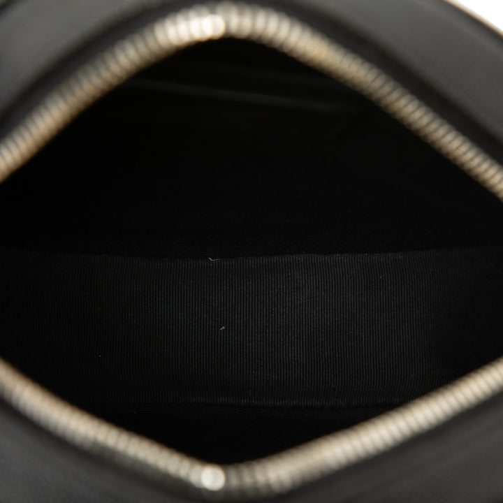 Saint Laurent Chevron Grain De Poudre Rond Vinyle Sac caméra
