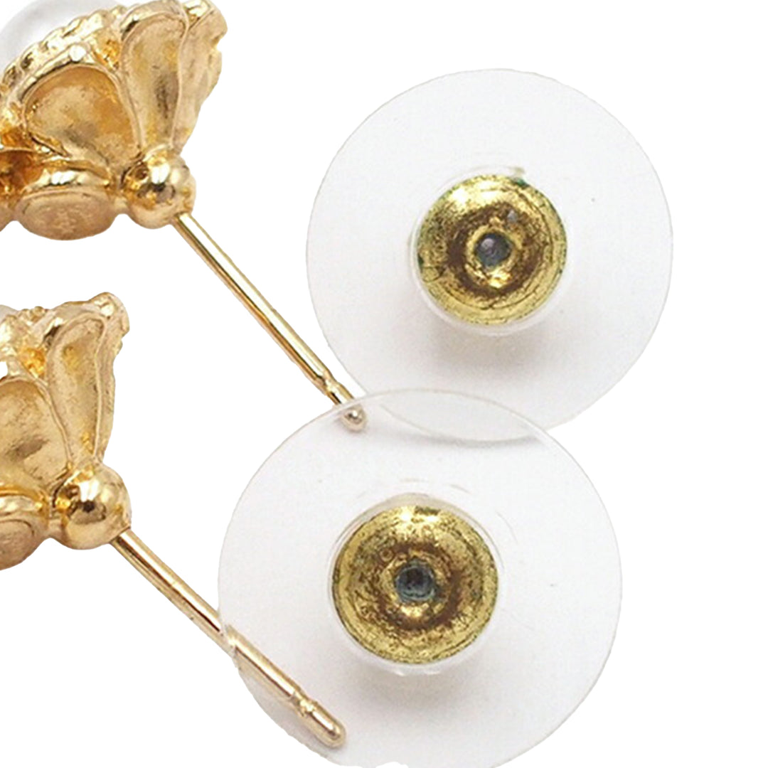 Chanel CC plaqué Perles fantaisie et Rhinestone Swing fermoir poussette Boucles d’oreilles