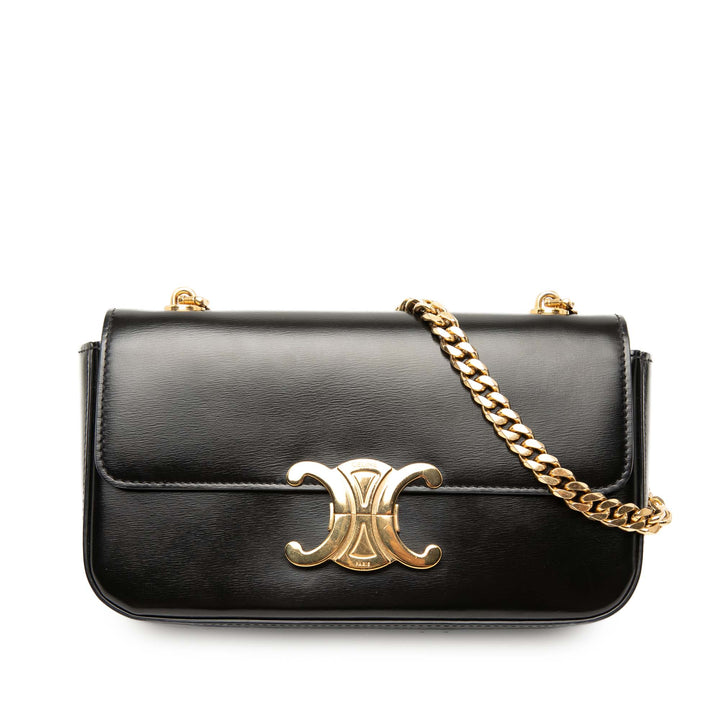 Celine brillant Cuir de veau Claude Chain Sac bandoulière
