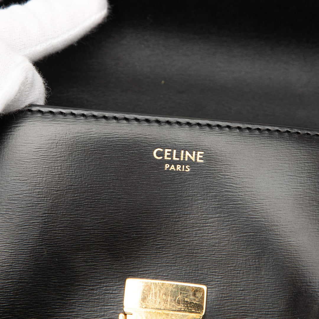 Celine brillant Cuir de veau Claude Chain Sac bandoulière