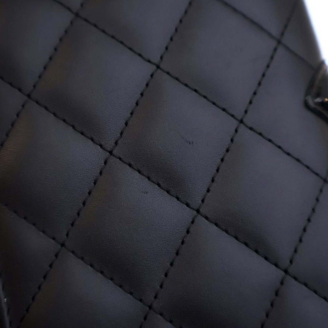 Calfskin Cambon Ligne Compact Zipped Wallet Black - Gaby Paris