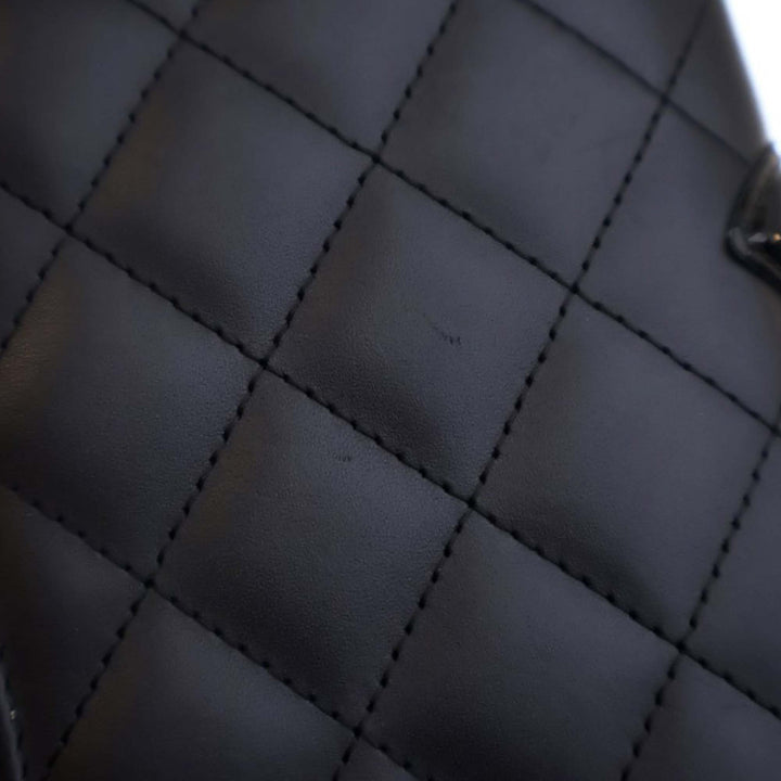 Calfskin Cambon Ligne Compact Zipped Wallet Black - Gaby Paris