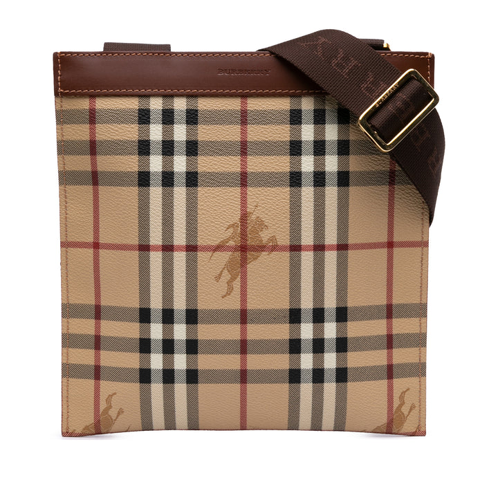 Burberry Haymarket Check Coated Toile Sac porté croisé Marron