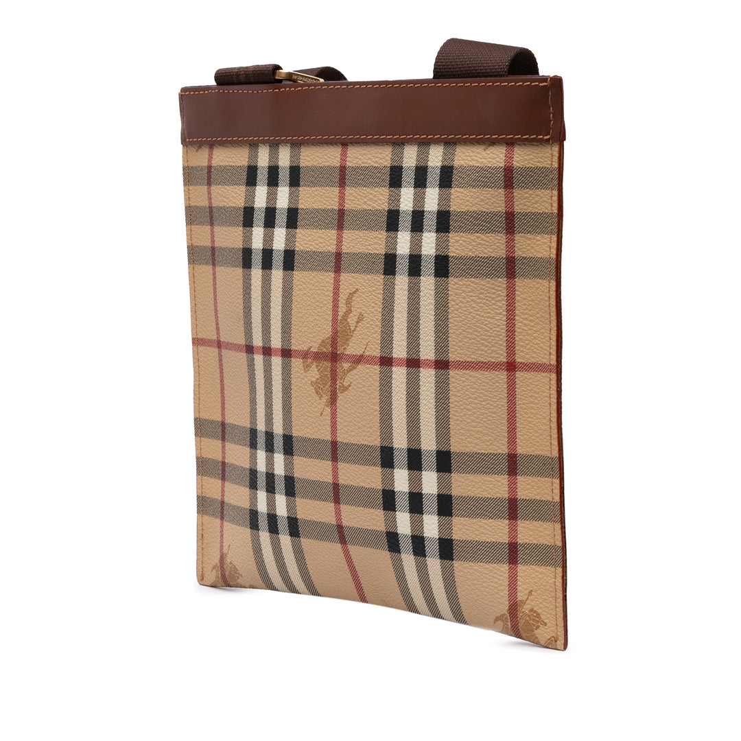 Burberry Haymarket Check Coated Toile Sac porté croisé Marron