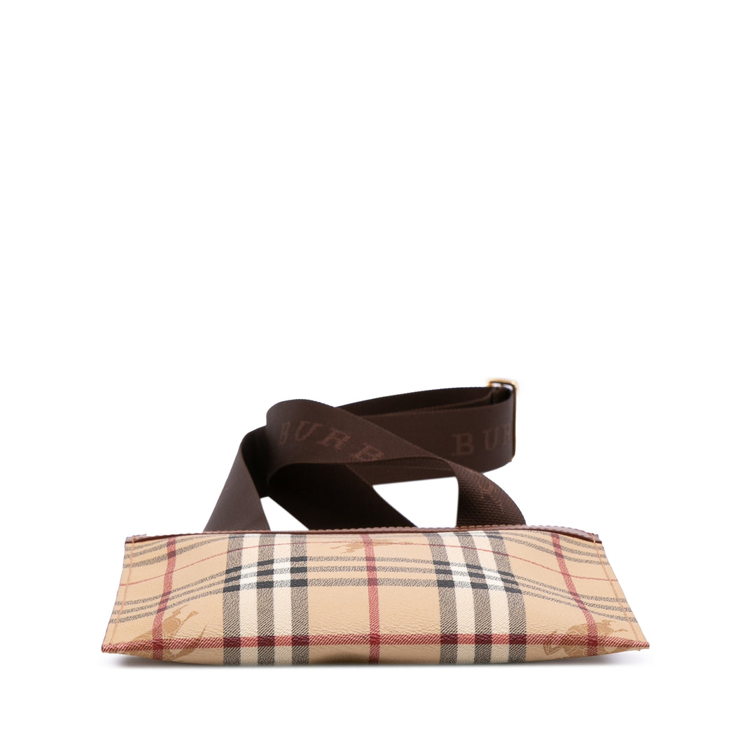 Burberry Haymarket Check Coated Toile Sac porté croisé Marron