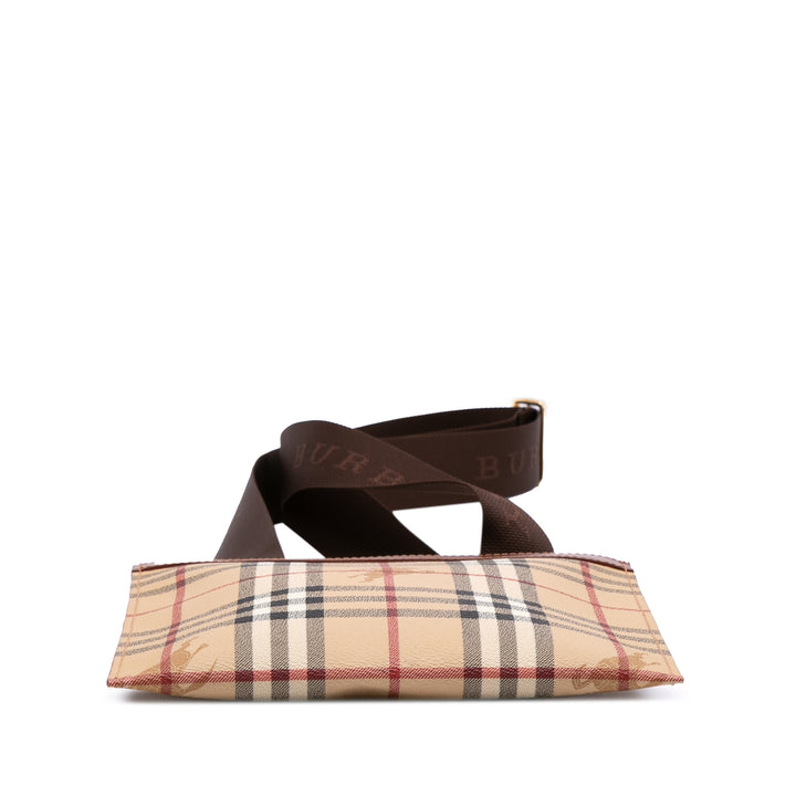 Burberry Haymarket Check Coated Toile Sac porté croisé Marron
