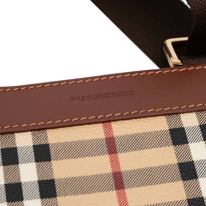 Burberry Haymarket Check Coated Toile Sac porté croisé Marron