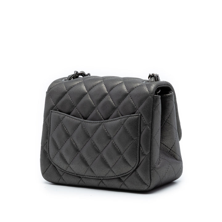 Chanel Mini Square Classic Cuir d’agneau Simple rabat