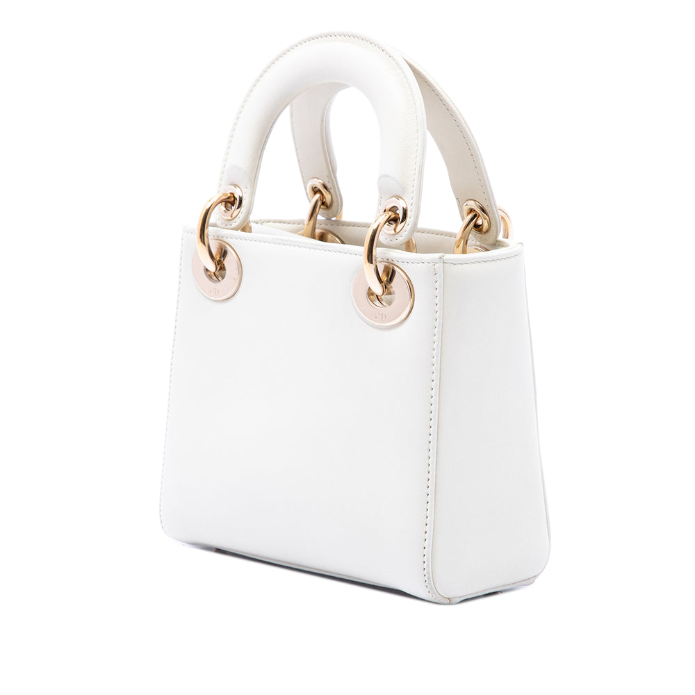 Dior Sac à main DiorAmour Niki De Saint Phalle Lady Dior Mini Cuir de veau Blanc – vue 2 – GABY PARIS