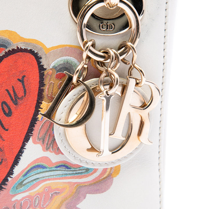 Dior Sac à main DiorAmour Niki De Saint Phalle Lady Dior Mini Cuir de veau Blanc – vue 5 – GABY PARIS