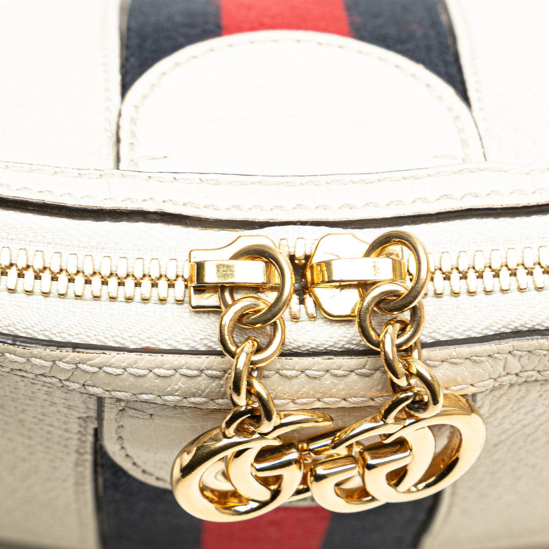 Small Leather Ophidia Dome Crossbody White - Gaby Paris