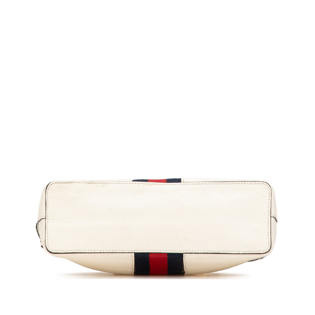 Small Leather Ophidia Dome Crossbody White - Gaby Paris