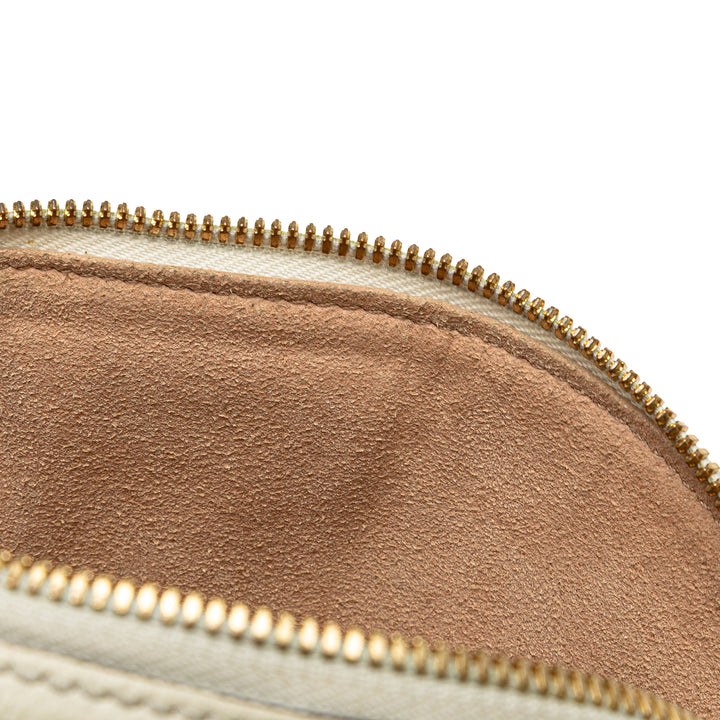 Small Leather Ophidia Dome Crossbody White - Gaby Paris