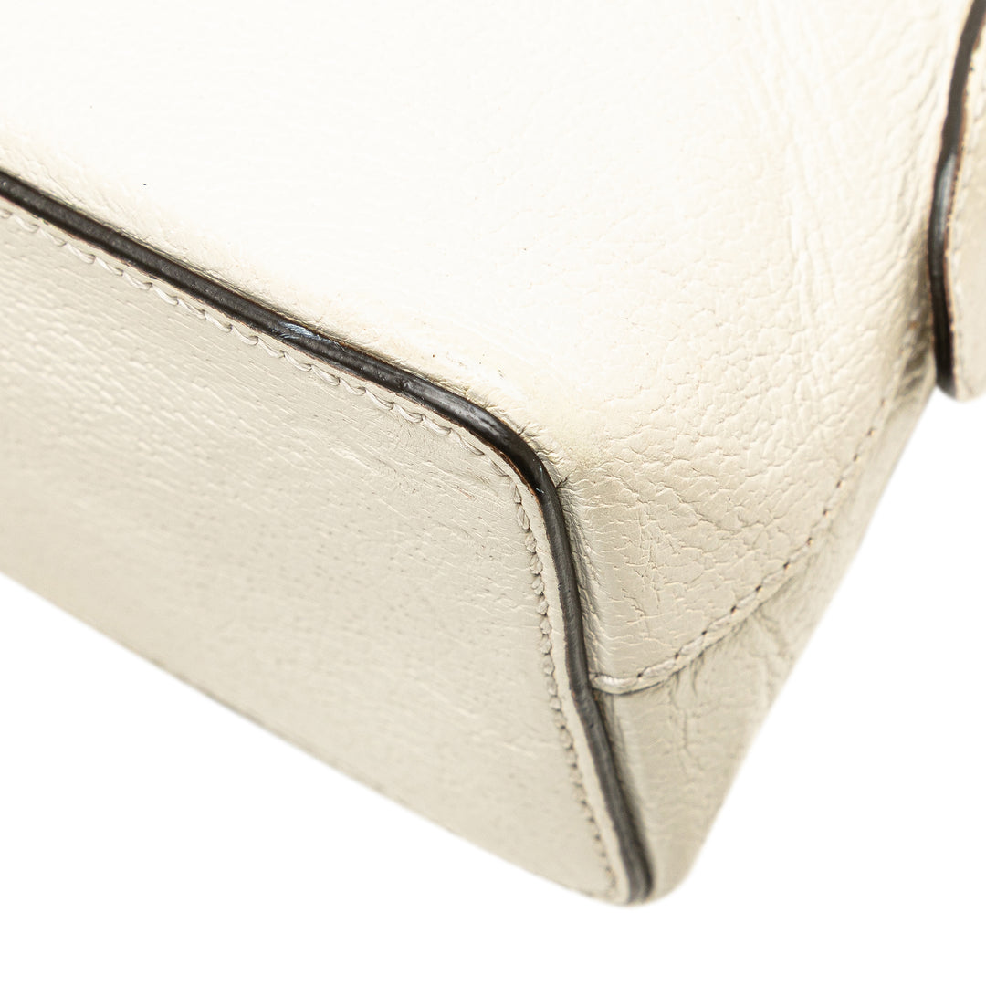 Small Leather Ophidia Dome Crossbody White - Gaby Paris