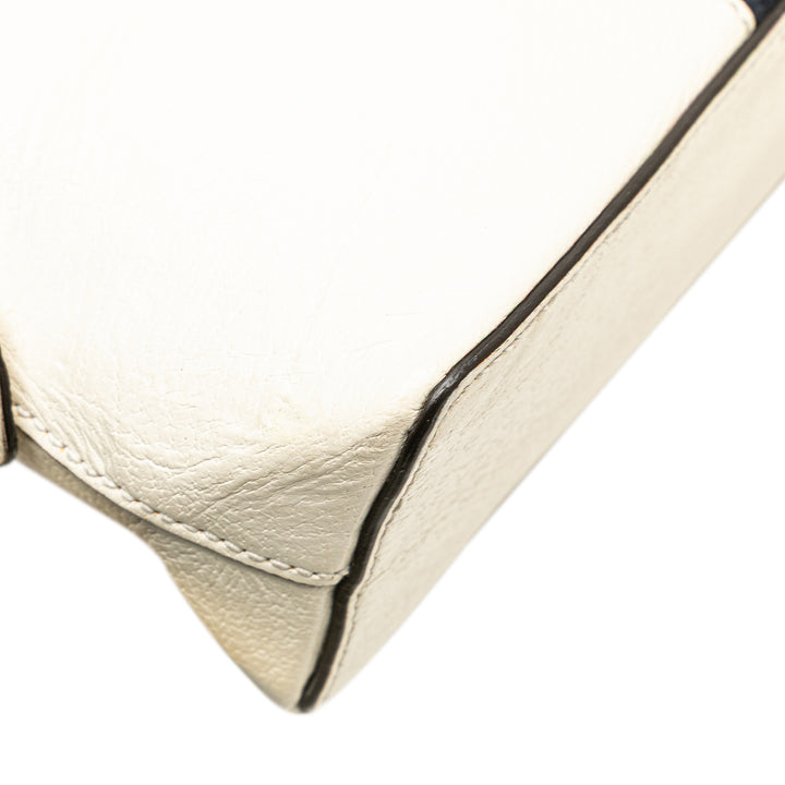 Small Leather Ophidia Dome Crossbody White - Gaby Paris