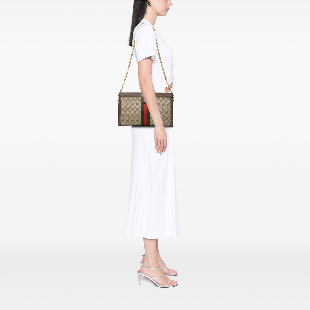 Gucci Medium GG Supreme Web Ophidia Chain Sac bandoulière