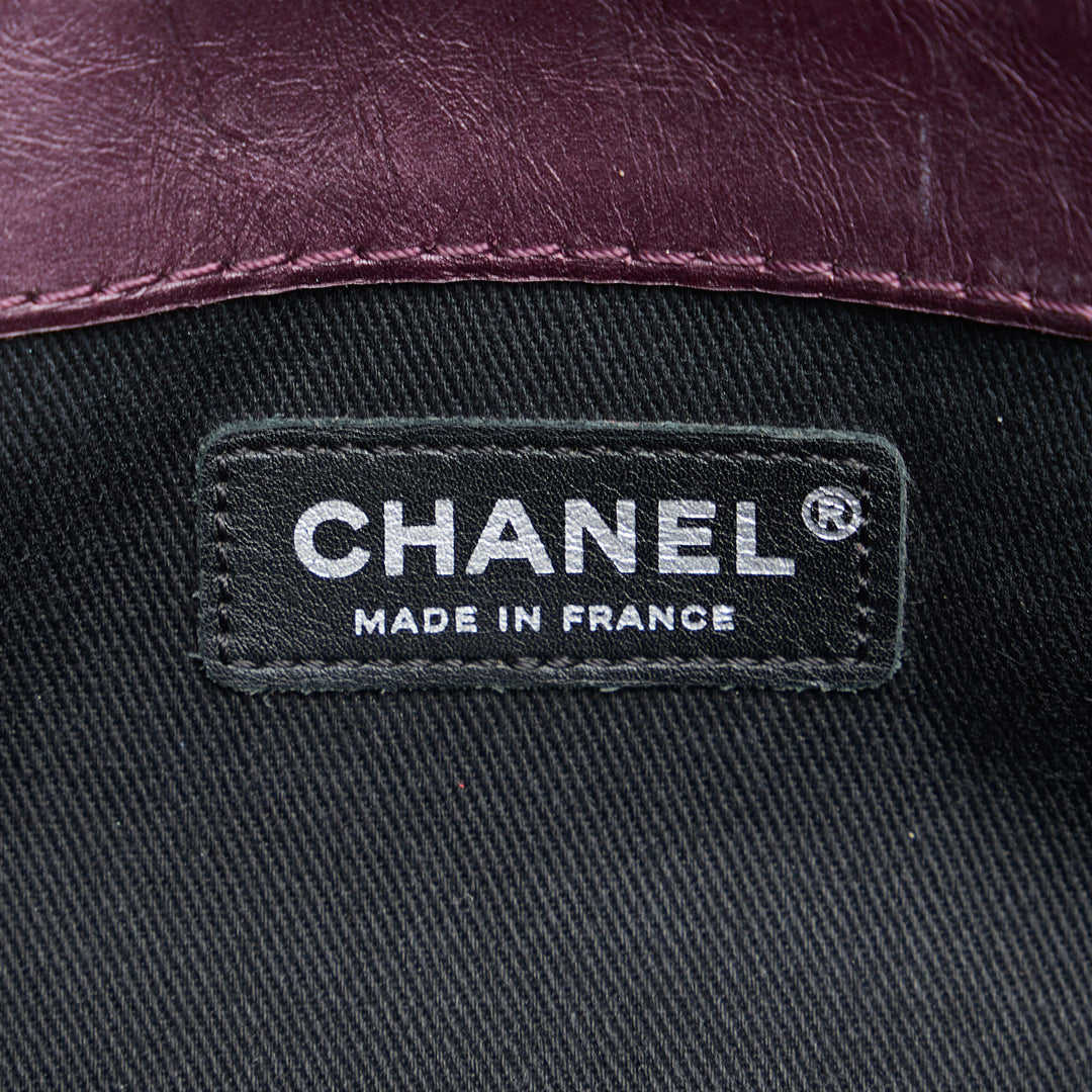 Chanel Glacé Matelasse Portobello à rabat Sac Cuir