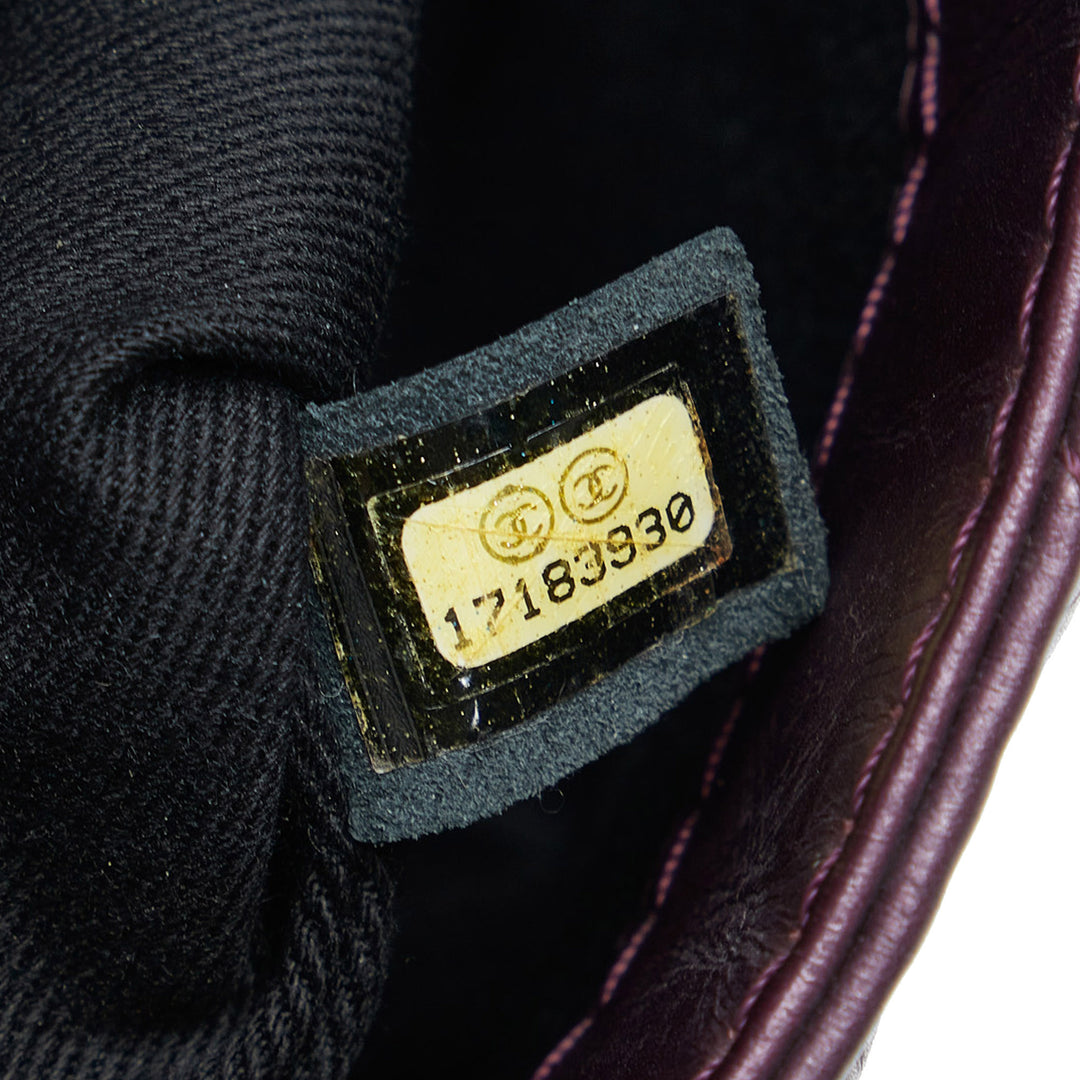 Chanel Glacé Matelasse Portobello à rabat Sac Cuir