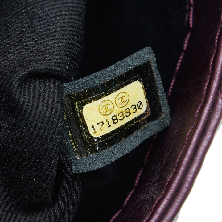Chanel Glacé Matelasse Portobello à rabat Sac Cuir