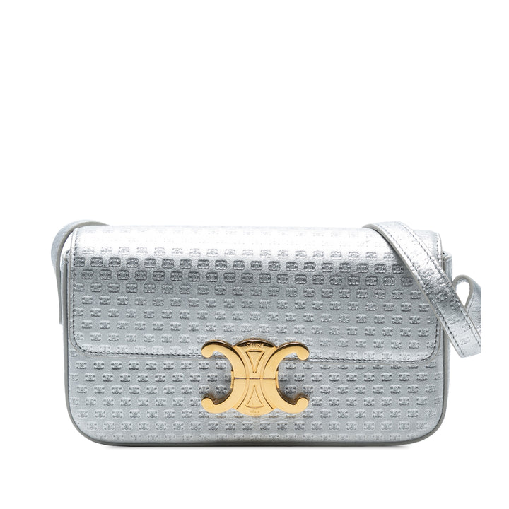 Celine Triomphe All Over Laminated Cuir de veau Claude Sac bandoulière