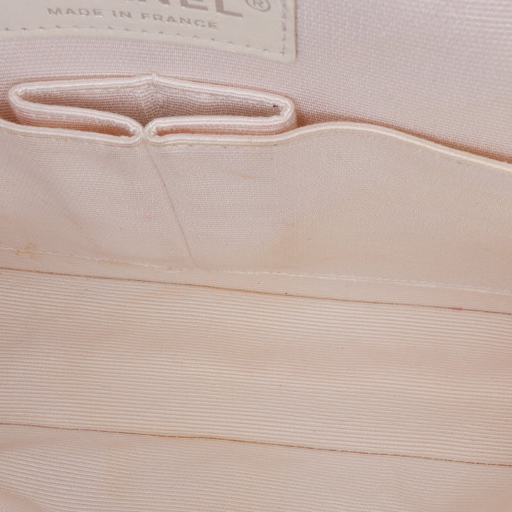 Chanel Medium Classic Tweed Striped Ribbon Double rabat Noir