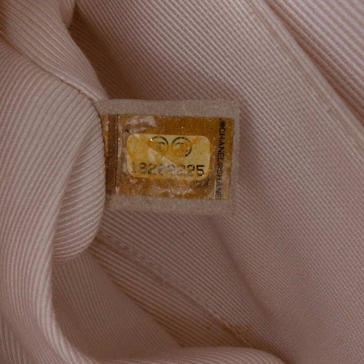 Chanel Medium Classic Tweed Striped Ribbon Double rabat Noir