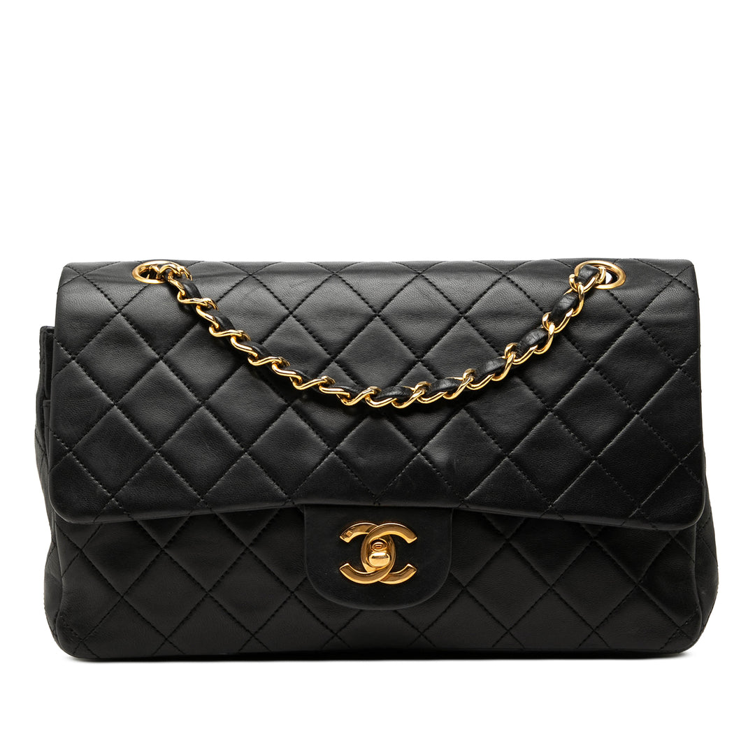 Chanel Classic Double rabat Moyen Cuir d'agneau Noir – vue principale – GABY PARIS