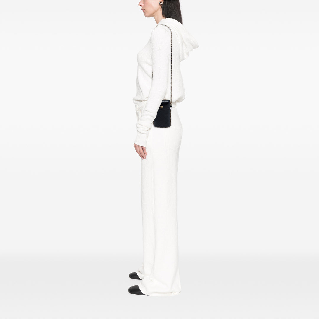Chanel CC Matelassé Cuir d’agneau Sac rond à chaîne Phone Holder