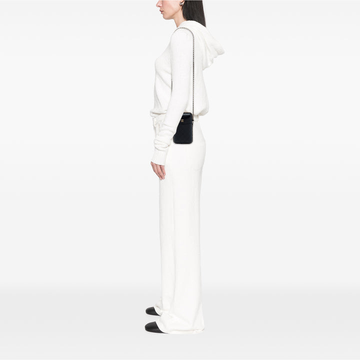 Chanel CC Matelassé Cuir d’agneau Sac rond à chaîne Phone Holder