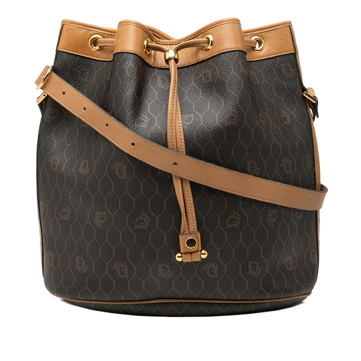 Dior Sac seau Honeycomb à cordon seau Toile enduite Noir – vue principale – GABY PARIS