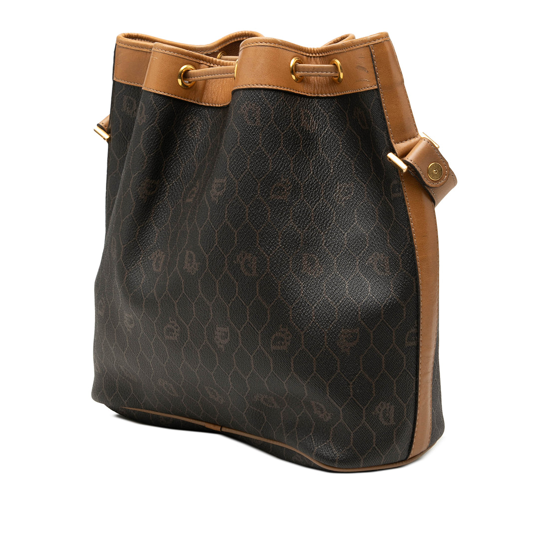 Dior Sac seau Honeycomb à cordon seau Toile enduite Noir – vue 2 – GABY PARIS