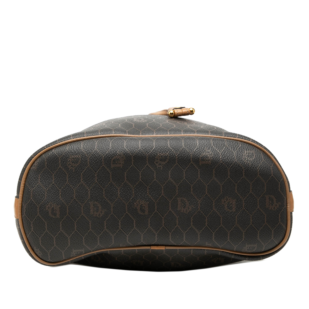 Dior Sac seau Honeycomb à cordon seau Toile enduite Noir – vue 3 – GABY PARIS