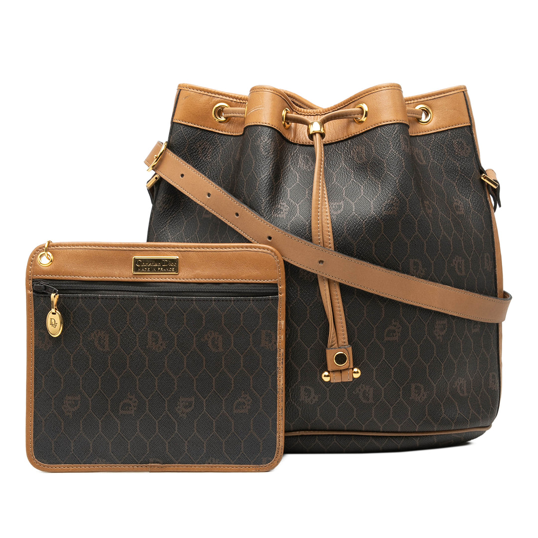 Dior Sac seau Honeycomb à cordon seau Toile enduite Noir – vue 7 – GABY PARIS