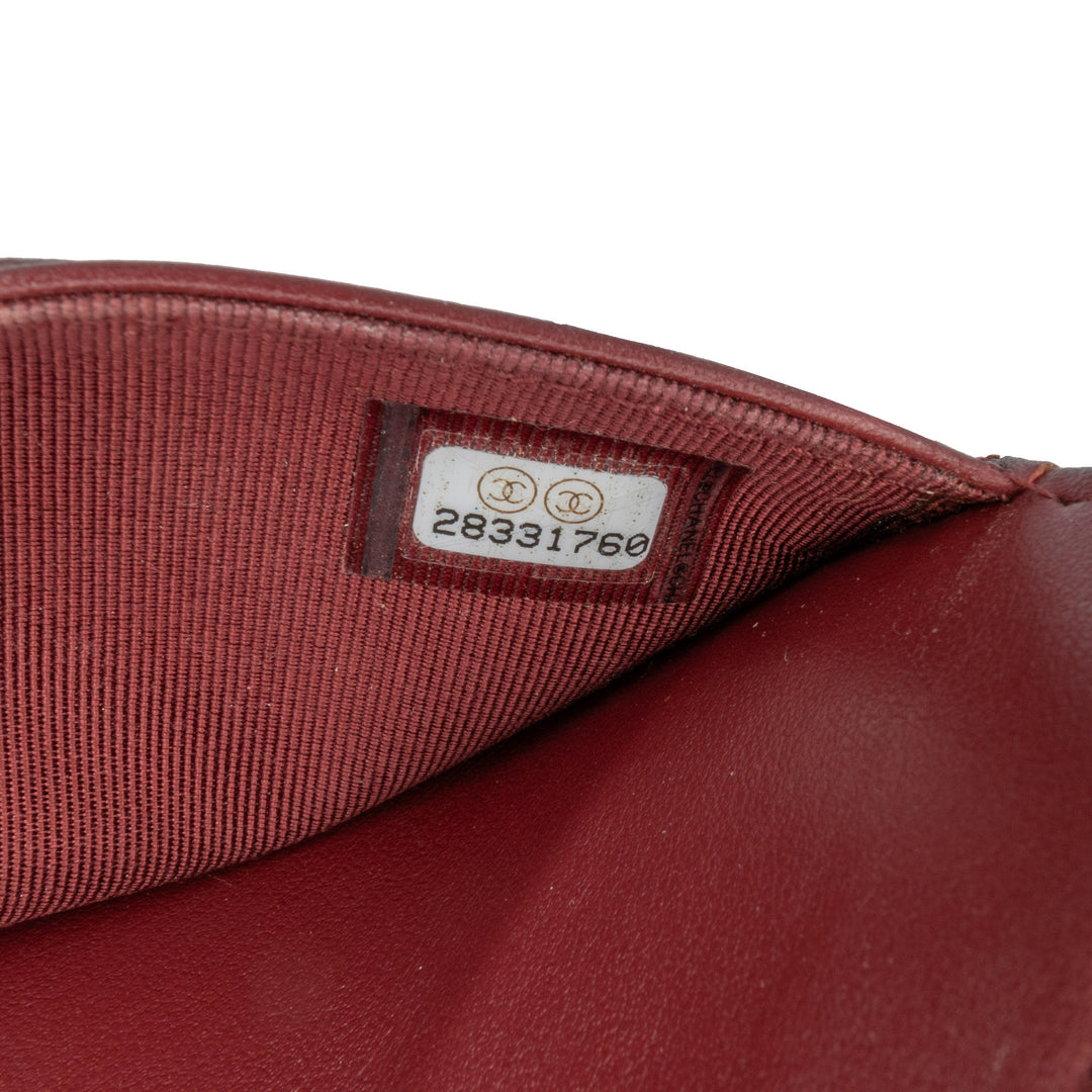 Quilted Aged Calfskin Gabrielle Wallet on Chain Red - Gaby Paris