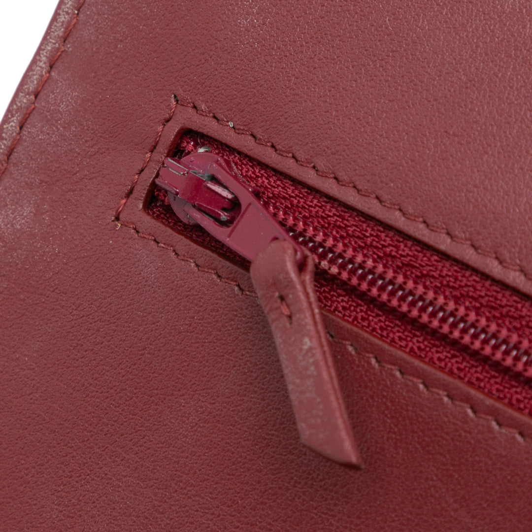 Quilted Aged Calfskin Gabrielle Wallet on Chain Red - Gaby Paris