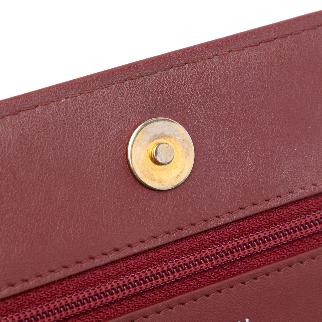 Quilted Aged Calfskin Gabrielle Wallet on Chain Red - Gaby Paris