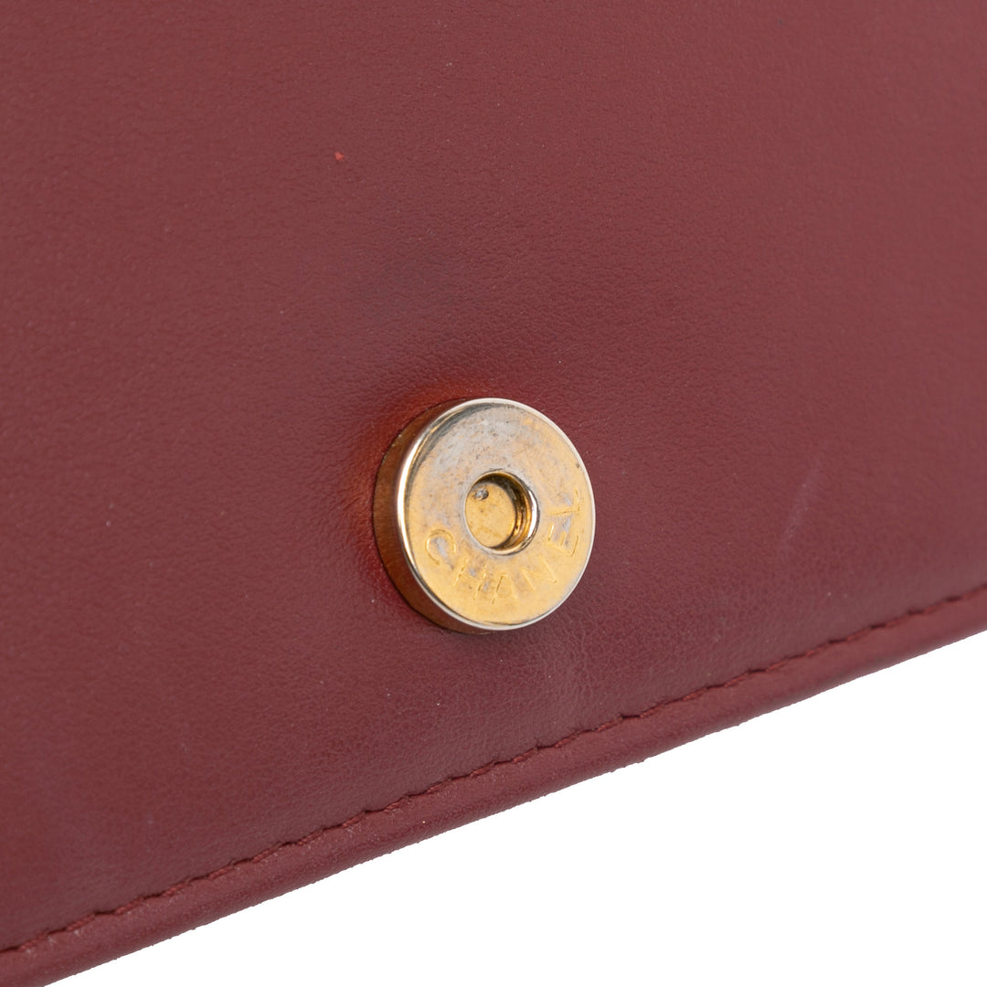 Quilted Aged Calfskin Gabrielle Wallet on Chain Red - Gaby Paris