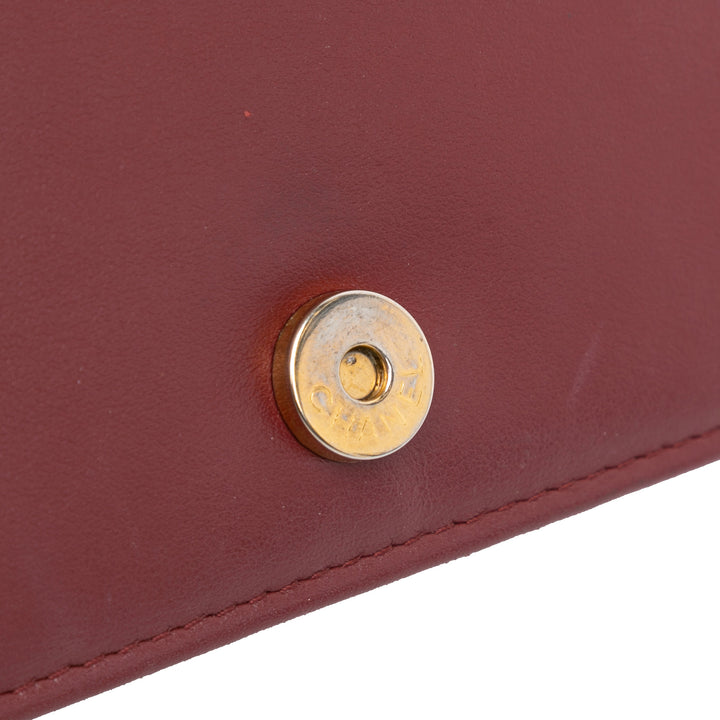 Quilted Aged Calfskin Gabrielle Wallet on Chain Red - Gaby Paris