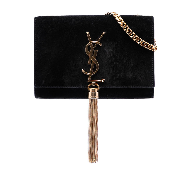 Saint Laurent Small Daim Monogram Kate Pompon Sac porté croisé