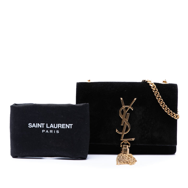 Saint Laurent Small Daim Monogram Kate Pompon Sac porté croisé