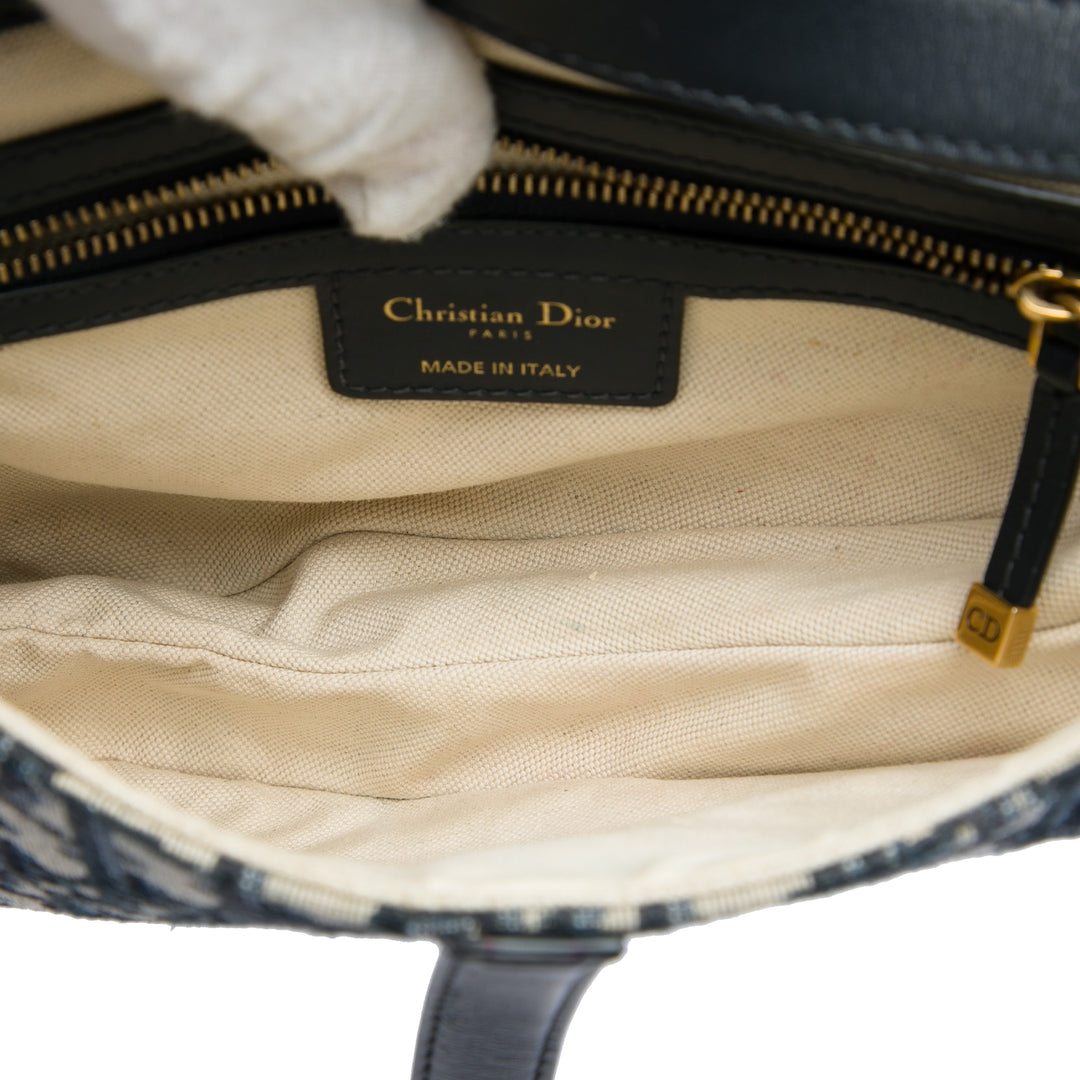 Dior Oblique Toile Saddle Sac