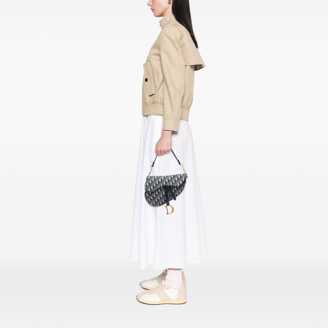 Dior Oblique Toile Saddle Sac