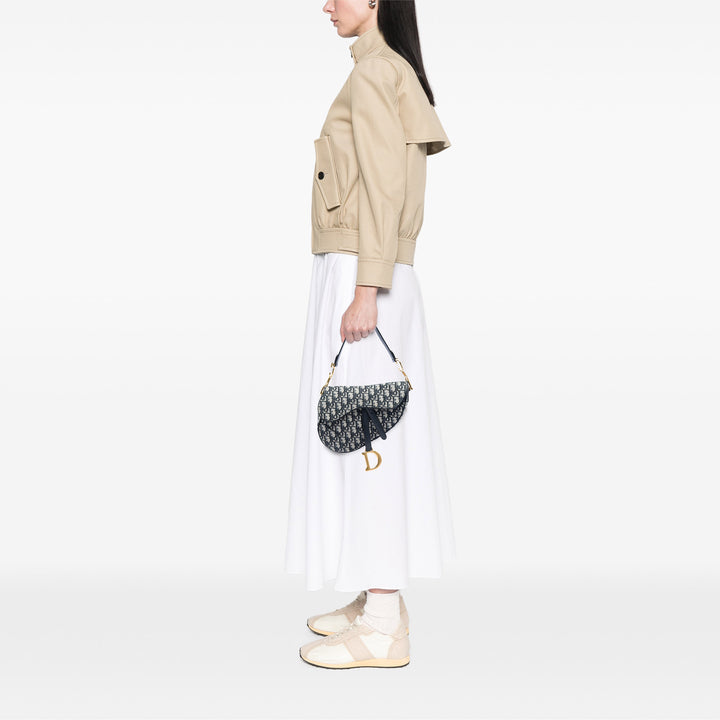 Dior Oblique Toile Saddle Sac