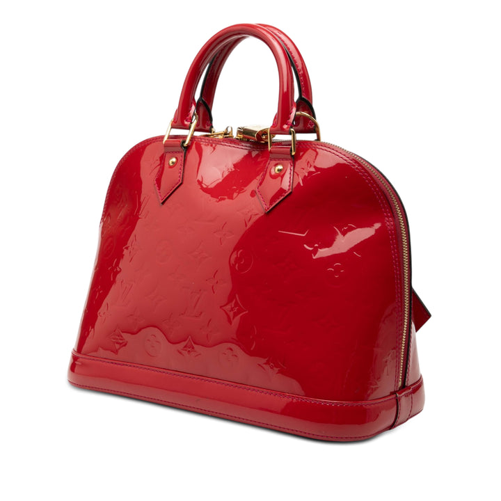 Alma PM Cuir verni Monogram Rouge