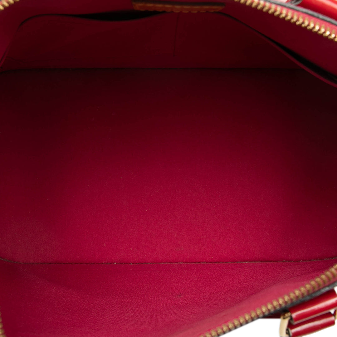 Alma PM Cuir verni Monogram Rouge