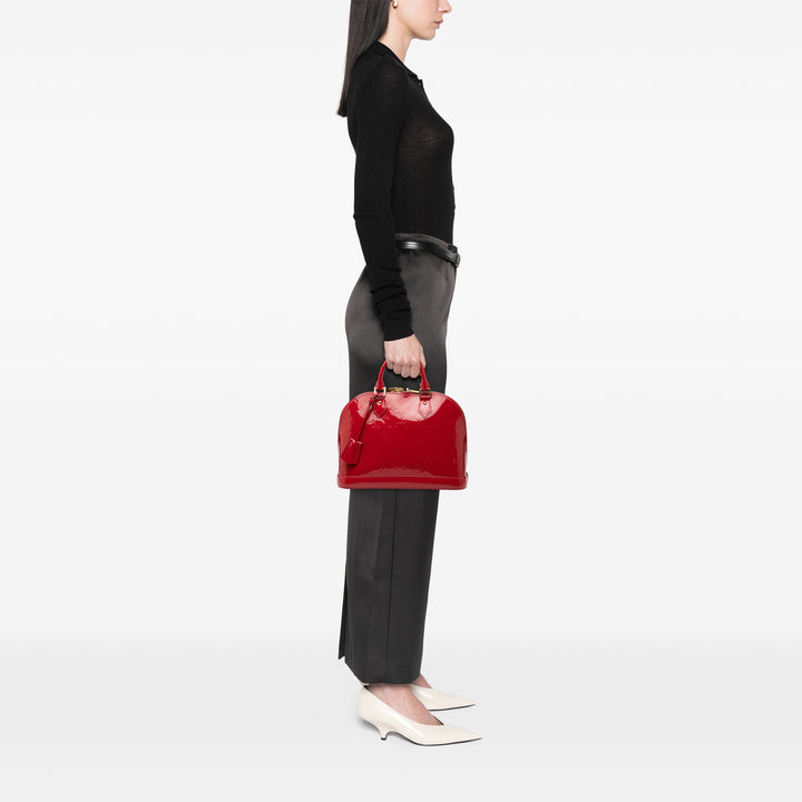 Alma PM Cuir verni Monogram Rouge