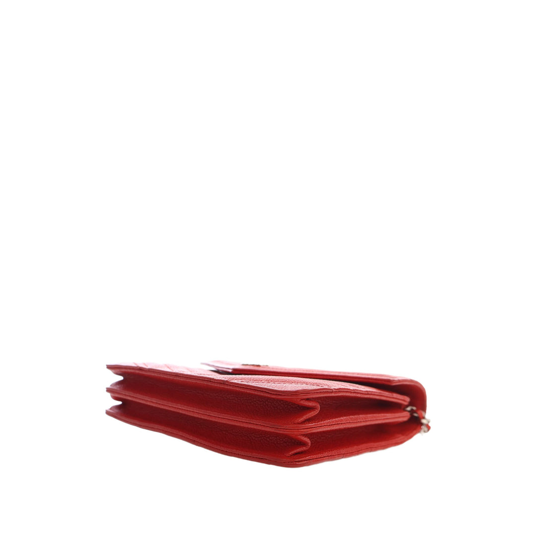 Chanel CC Chevron Carré Wallet on Chain Cuir caviar Rouge – vue 14 – GABY PARIS